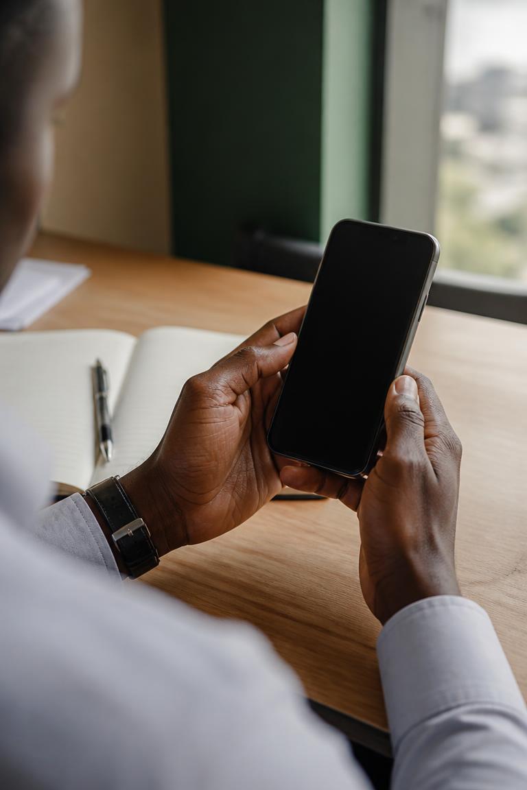 Driver building an AfriHire profile on a phone